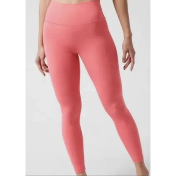 NWT Athleta Transcend 7/8 Tight Leggings Coral Pink Women's Small MSRP $99 - Picture 2 of 4